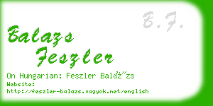 balazs feszler business card